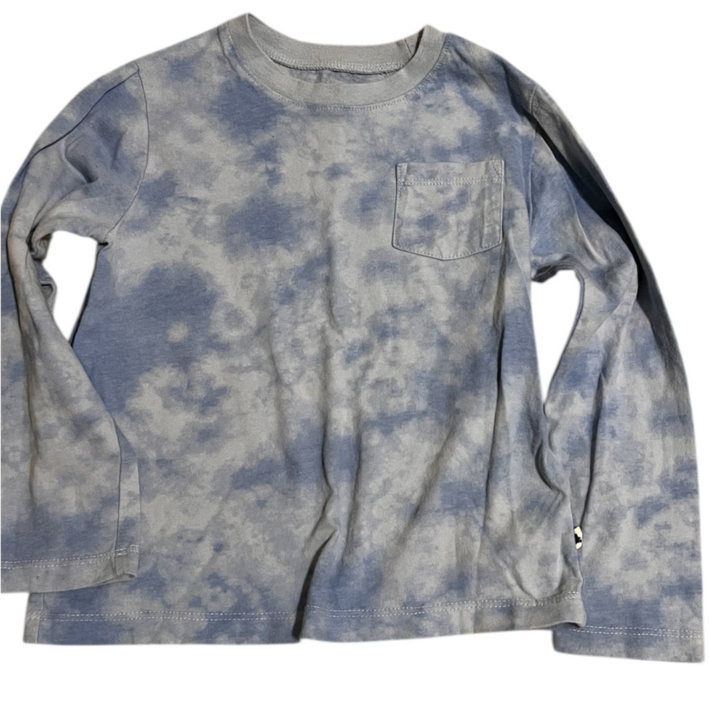 GAP Kids Long Sleeve Tee in Cloudy Blue and White - Picture 1 of 3